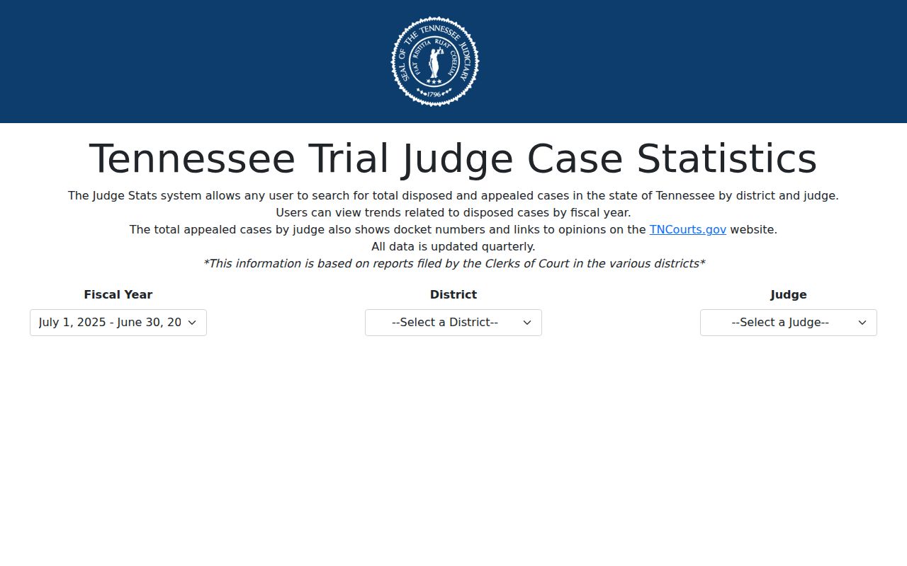 Hickman County criminal docket statistics filters